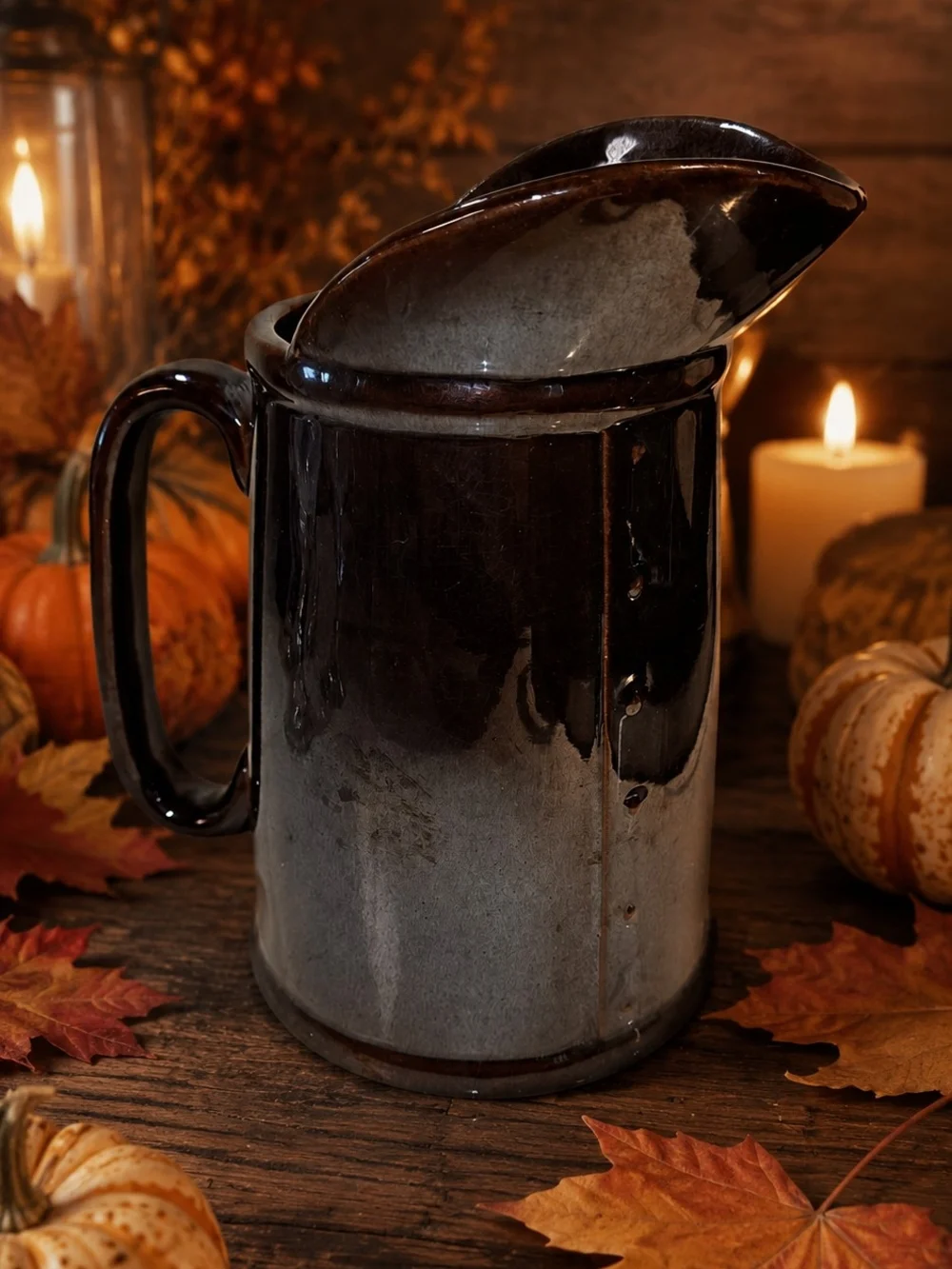 Batter Rooster Ceramic Pitcher - Brown